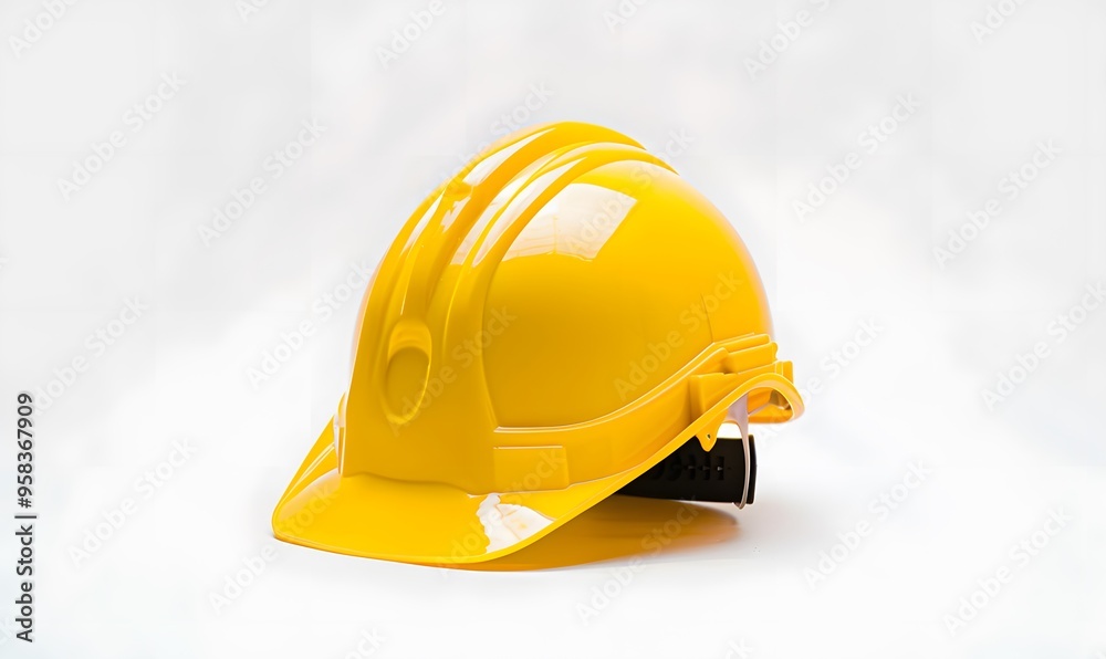 Fototapeta premium Yellow safety helmet isolated on white background.