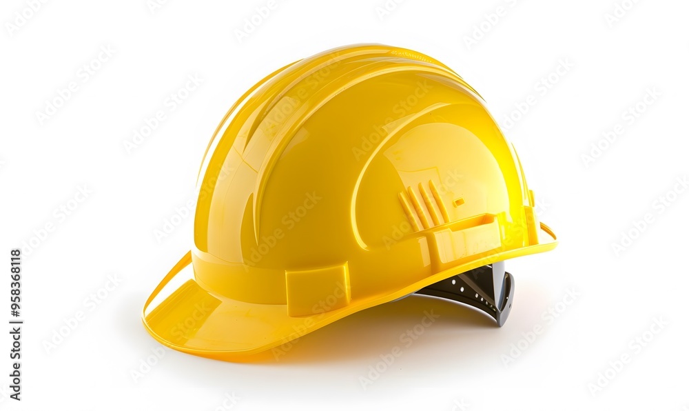 Fototapeta premium Yellow safety helmet isolated on white background.