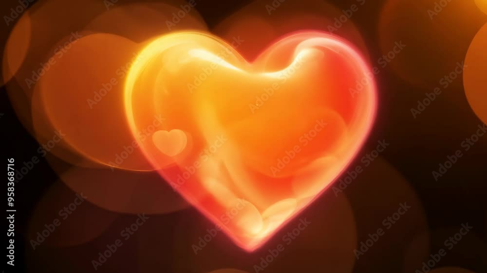 Warm Gradient Heart with Soft Glow on Black Background Warm Gradient Heart with Soft Glow on Black Background