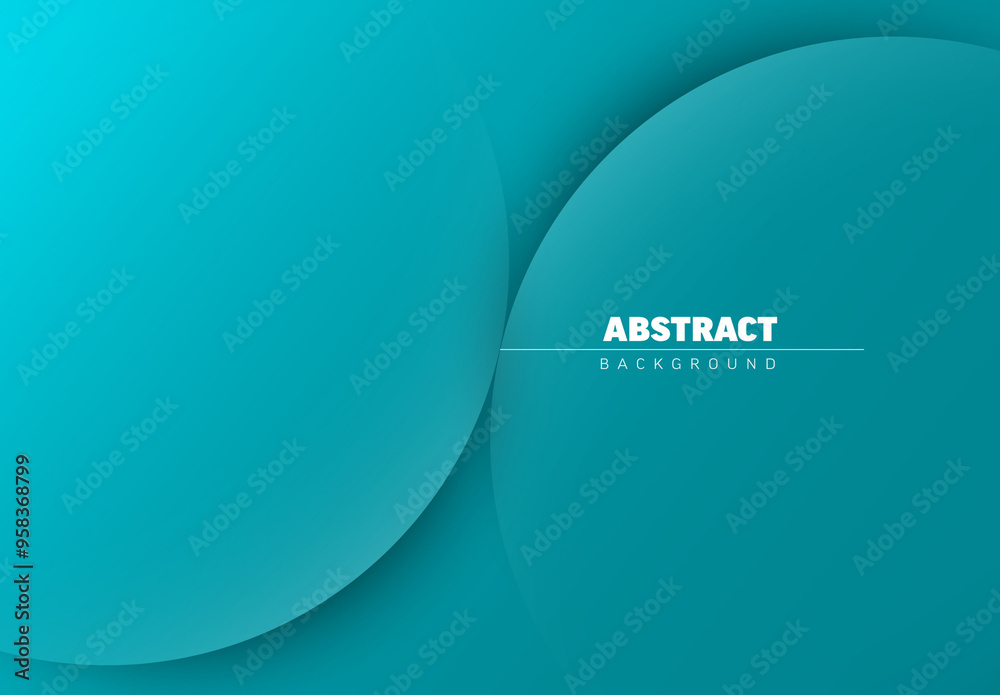 Abstract teal background made from two relief circles with place for your text
