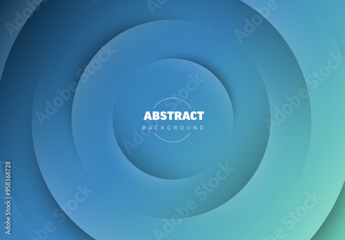 Obraz na płótnie Abstract blue background made from centered relief circles with place for your text w salonie