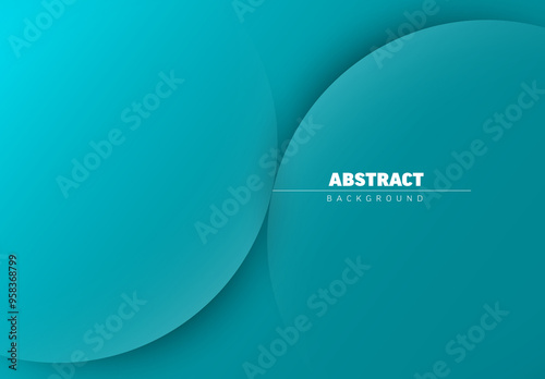 Obraz na płótnie Abstract teal background made from two relief circles with place for your text w salonie