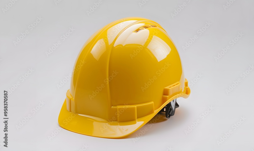 Fototapeta premium Yellow safety helmet isolated on white background.