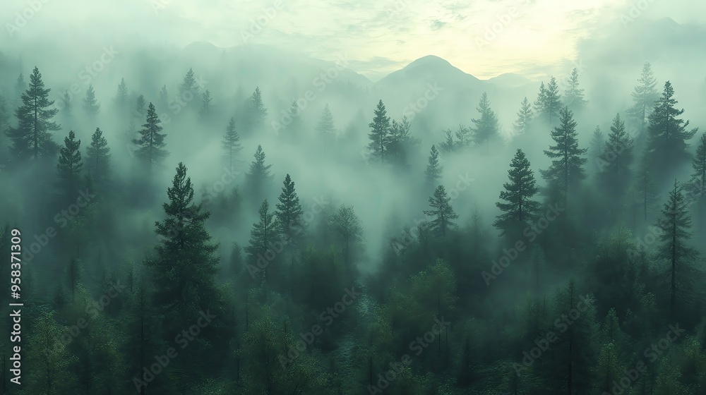 A tranquil landscape of misty forests and distant mountains, creating a serene atmosphere that invites exploration and reflection. A tranquil landscape of misty forests and distant mountains, creating a serene atmosphere that invites exploration and reflection.