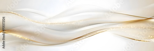 Abstract  white and gold wavy lines 