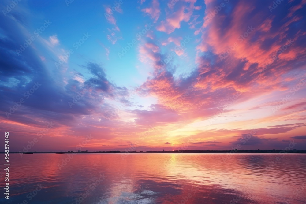 Obraz premium Sunset sky backgrounds landscape outdoors.