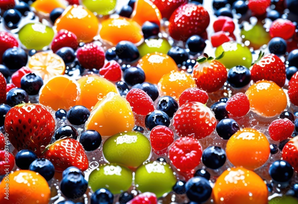 vibrant water beads adorning juicy fruits showcasing freshness colorful appeal, apple, berry, blueberry, cherry, citrus, dessert, exotic, gourmet, grape vibrant water beads adorning juicy fruits showcasing freshness colorful appeal, apple, berry, blueberry, cherry, citrus, dessert, exotic, gourmet, grape