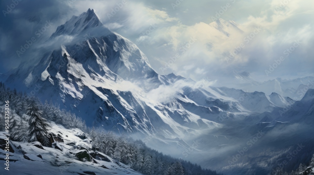 Obraz premium Winter mountain landscape