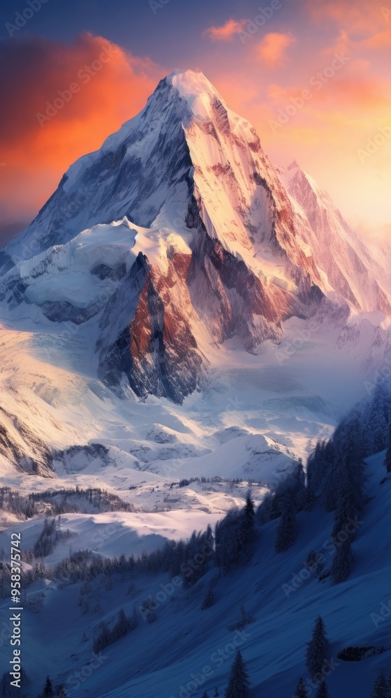 Obraz premium Winter mountain landscape