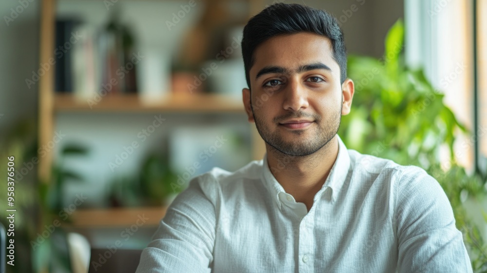 Fototapeta premium Smiling Businessman in Office Environment