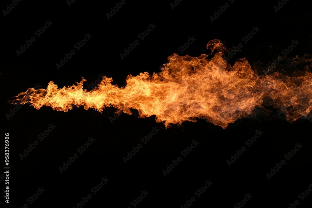 Fire flames on black background. Fire burn flame isolated, abstract texture. Flaming effect with burning fire , ai Fire flames on black background. Fire burn flame isolated, abstract texture. Flaming effect with burning fire , ai