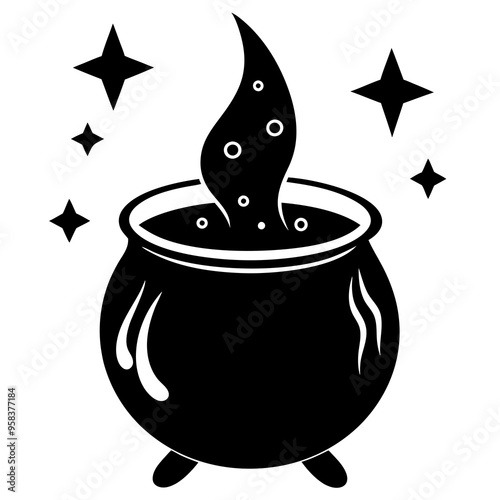 Halloween witch's brew with a white background