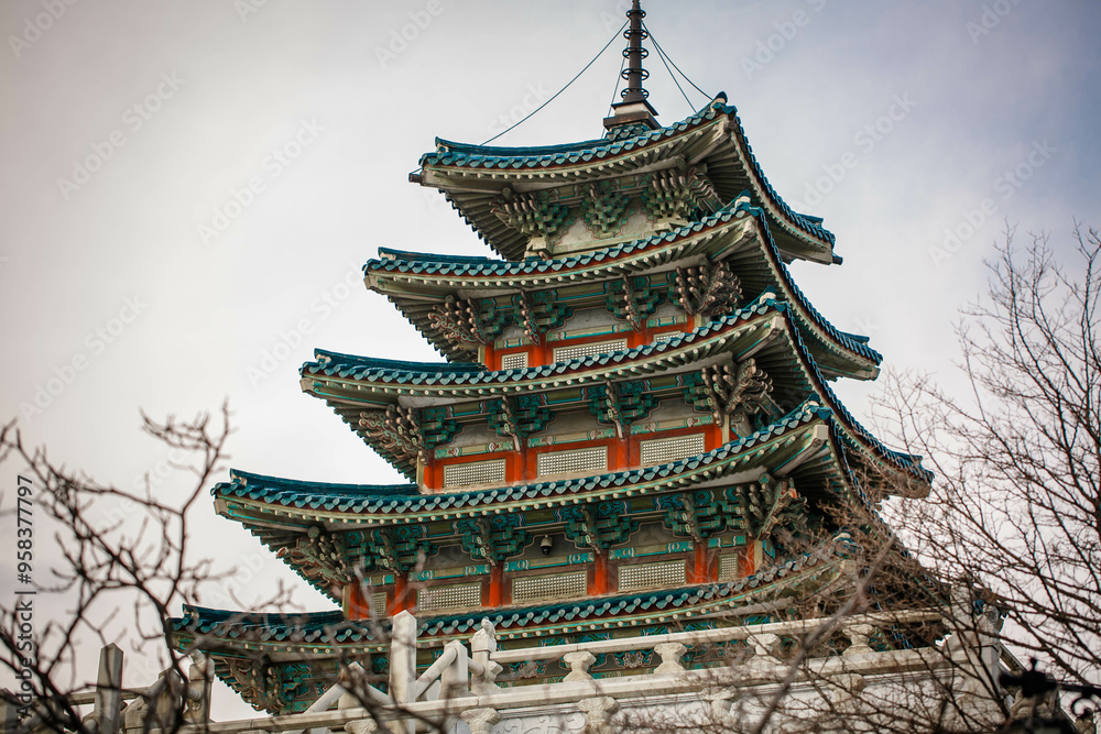 Gyeongbokgung Palace is the palace of Joseon Dynasty. South Korea. Seoul . Architecture of Korea