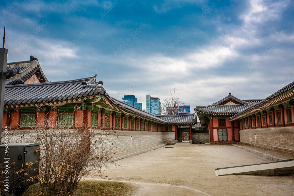 Gyeongbokgung Palace is the palace of Joseon Dynasty. South Korea. Seoul . Architecture of Korea