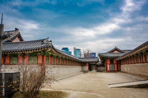 Gyeongbokgung Palace is the palace of Joseon Dynasty. South Korea. Seoul . Architecture of Korea
