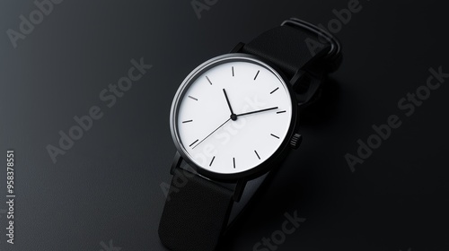 Wallpaper Mural Elegant wristwatch with a clean dial and no numbers, symbolizing minimalist functionality. Torontodigital.ca