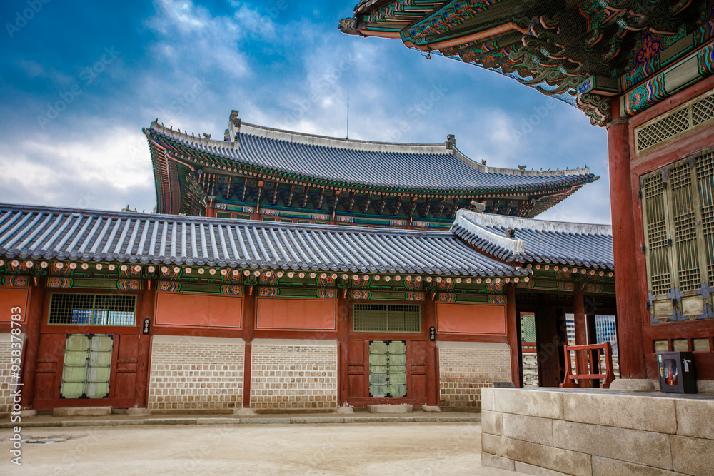 Gyeongbokgung Palace is the palace of Joseon Dynasty. South Korea. Seoul . Architecture of Korea