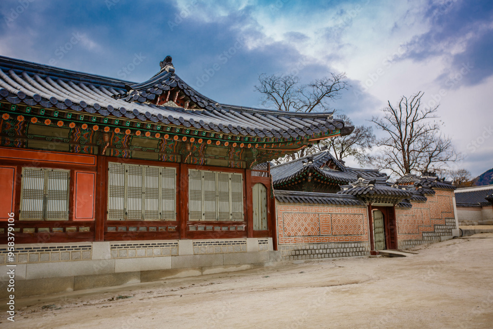 Gyeongbokgung Palace is the palace of Joseon Dynasty. South Korea. Seoul . Architecture of Korea