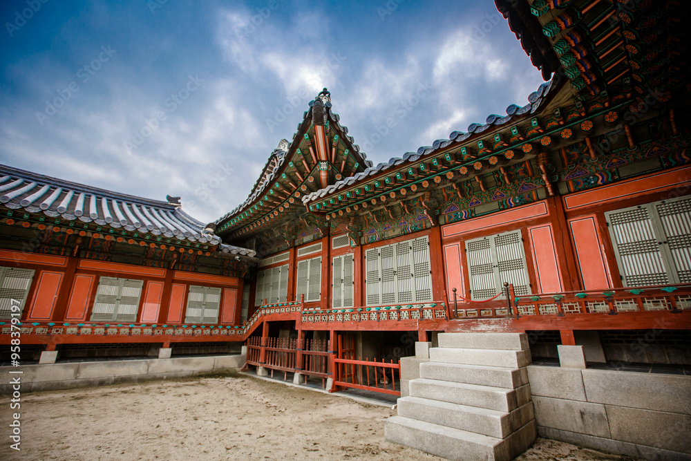 Gyeongbokgung Palace is the palace of Joseon Dynasty. South Korea. Seoul . Architecture of Korea