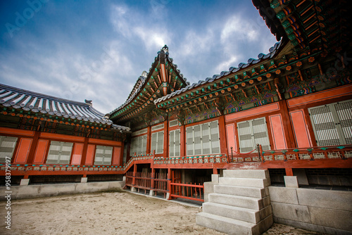 Obraz na płótnie Gyeongbokgung Palace is the palace of Joseon Dynasty. South Korea. Seoul . Architecture of Korea w salonie