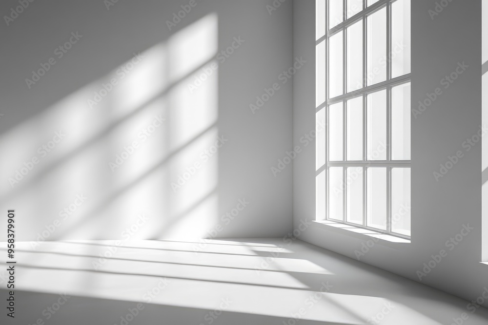 Abstract studio room with light and shadow from window background for product display presentation, ai Abstract studio room with light and shadow from window background for product display presentation, ai