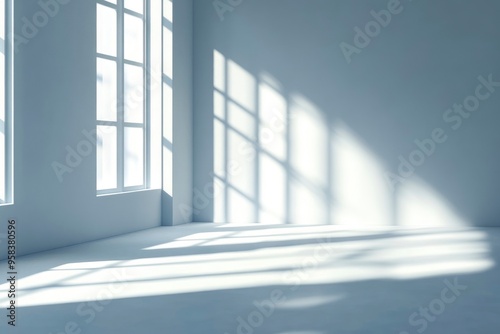 Abstract studio room with light and shadow from window background for product display presentation , ai