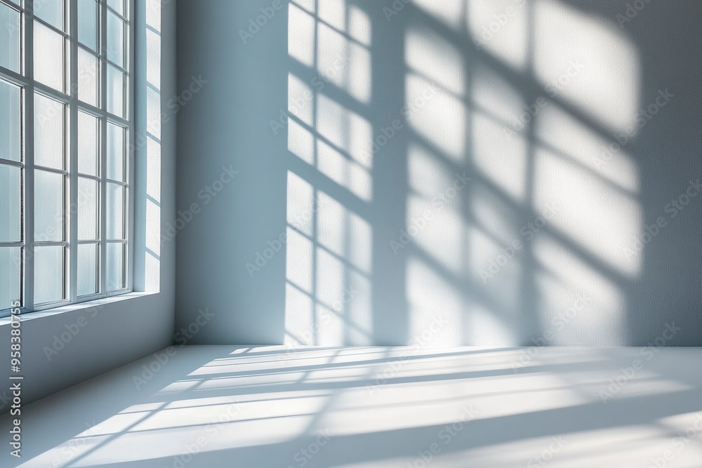 Abstract studio room with light and shadow from window background for product display presentation , ai Abstract studio room with light and shadow from window background for product display presentation , ai