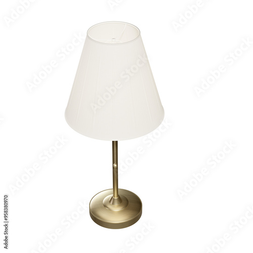 Retro style floor lamp without background 3D render