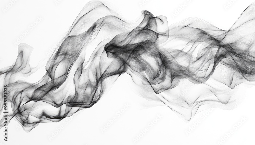 Abstract line art illustration of swirling smoke Abstract line art illustration of swirling smoke
