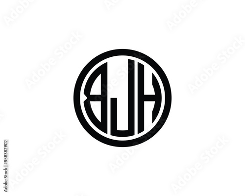 BJH logo design vector template. BJH