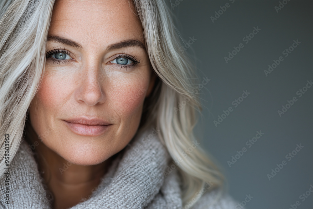 a woman of about forty, a neat, wiry figure with a very pale, almost translucent complexion that revealed the green of her veins, with gray hair a woman of about forty, a neat, wiry figure with a very pale, almost translucent complexion that revealed the green of her veins, with gray hair
