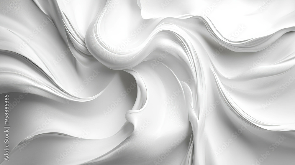 Elegant white swirl pattern creates a sense of movement and fluidity, representing purity and simplicity in minimalist design. Elegant white swirl pattern creates a sense of movement and fluidity, representing purity and simplicity in minimalist design.