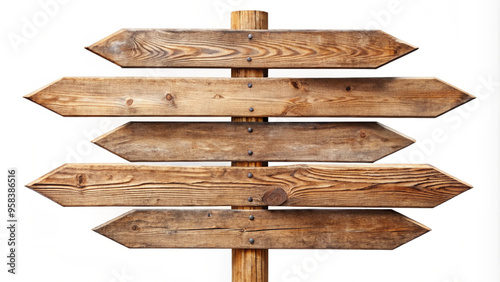 Wooden Directional Arrow Signs on a Post