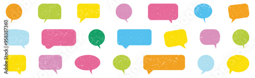 Crayon talk speech balloon frame doodle vector. Hand drawn crayon doodle speech cloud bubble set. Chalk texture sketch text talk cloud balloon frame background. Vector illustration.