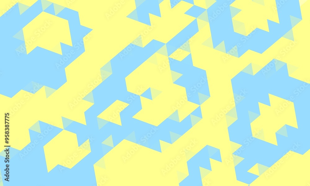 Blue and yellow background with geometric shapes texture pattern Blue and yellow background with geometric shapes texture pattern