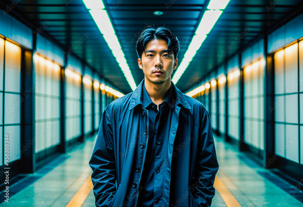 Fototapeta premium portrait of a handsome man in modern style