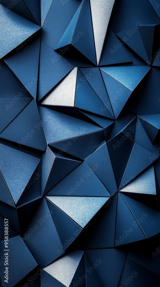 Fototapeta premium Dark navy and silver geometric abstract background