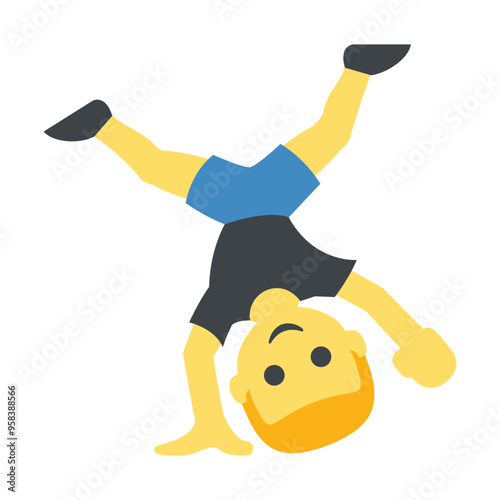 Person Cartwheeling vector icon. Isolated gymnast person doing a cartwheel,  gymnastics