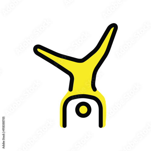 Person Cartwheeling vector icon. Isolated gymnast person doing a cartwheel,  gymnastics