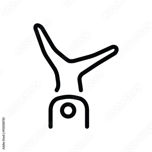 Person Cartwheeling vector icon. Isolated gymnast person doing a cartwheel,  gymnastics