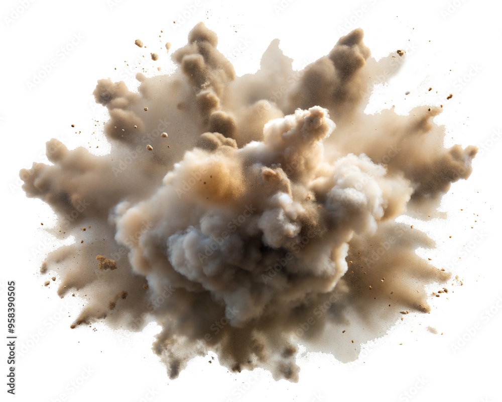 dirt cloud explode smoke cloud cut out. Isolated on Transparent background. Copy space. dirt cloud explode smoke cloud cut out. Isolated on Transparent background. Copy space.