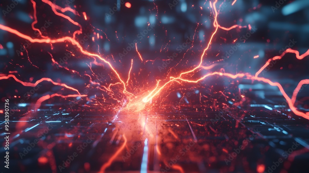 Fototapeta premium electric lighting, abstract electrical background