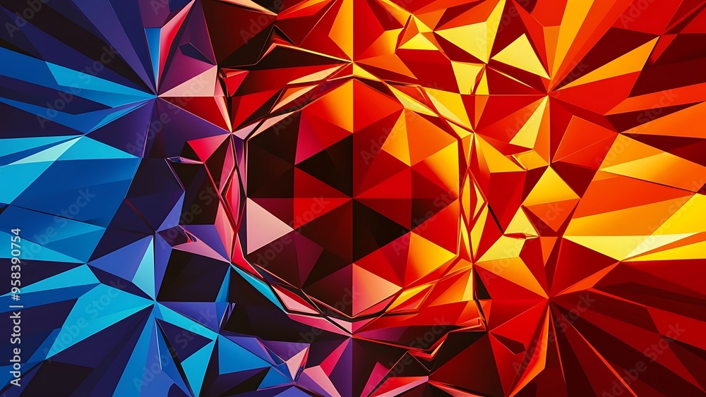 Obraz premium Creative prismatic background with polygonal pattern