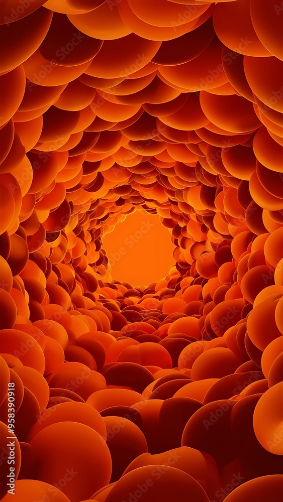 Fototapeta premium Full frame view of empty bright orange abstract background