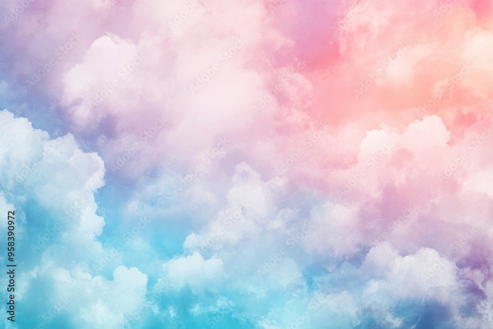 Fantasy sky with sugar cotton color pastel clouds in a dreamy background , ai Fantasy sky with sugar cotton color pastel clouds in a dreamy background , ai