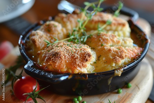 ai generative chicken cobbler dish view