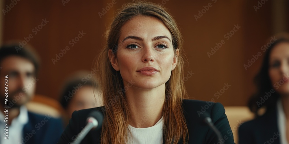 Fototapeta premium Political Debate in a Conference Hall