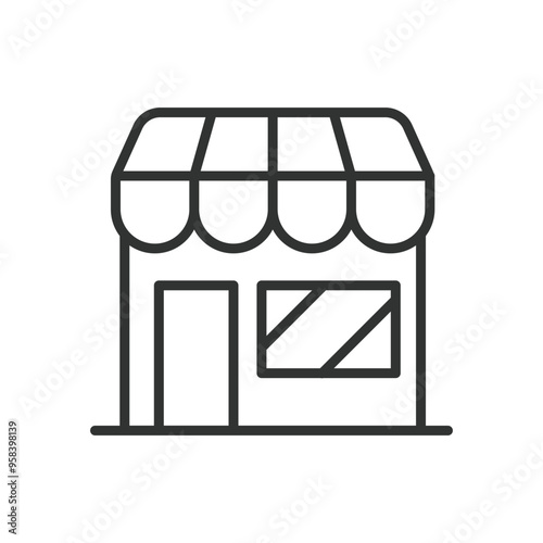Store, in line design. Store, shop, storefront, retail, market, shop icon, on white background vector. Store, editable stroke icon.