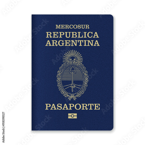 Argentina Passport Cover with Gold Emblem and Text