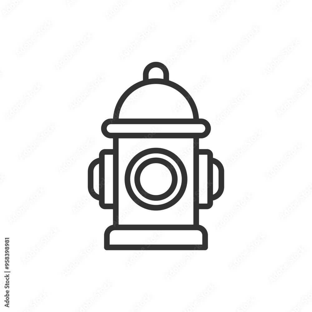 Fire hydrant, in line design. Fire hydrant, water supply, emergency, safety, firefighting, public utility, red hydrant on white background vector. Fire hydrant editable stroke icon. Fire hydrant, in line design. Fire hydrant, water supply, emergency, safety, firefighting, public utility, red hydrant on white background vector. Fire hydrant editable stroke icon.